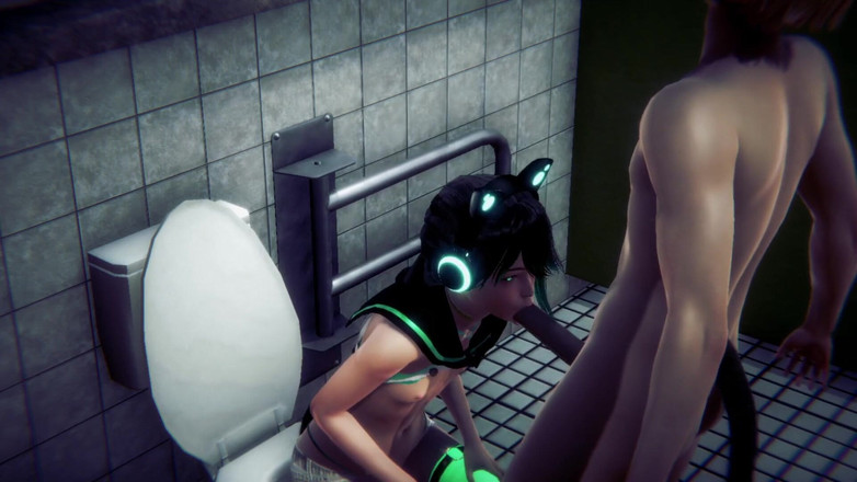 Yaoitube: Yaoi Femboy - Midori menghisap dan dikongkek terhadap dinding di tandas...