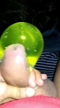 Uncut Cock Filling Condom with Piss Like Balloon