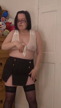 Secretary in Miniskirt Striptease