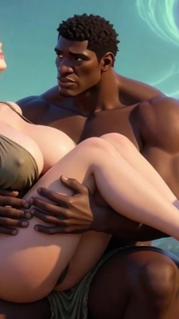 Anime Hentai: 90 岁的老奶奶脚奴隶 - 在黑人腿上舔女孩的脚