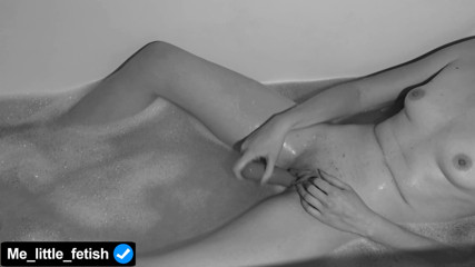 Me_little_fetish: Slender girl takes an evening bath, masturbates her pussy with...