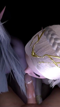 Sexy Elf Double Blowjob