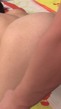 Brunette teen gets fucked doggy and cumshot