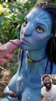 Cum Covered Avatar Waifu Gets Cum Drizzled All on Her Slutty Na’vi Ass Tongue