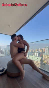 Balcony Sex with Hot Big Ass Latina