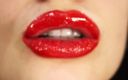 Goddess Misha Goldy: Glossy Red Lips Smoking...