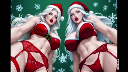 Hot girl dancing: Santa Claus sexy Pose sfw versión (animación ai)