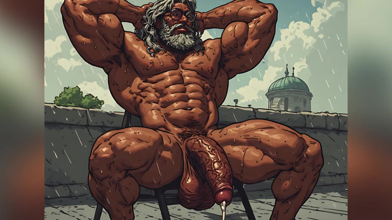 Erotic Man: Il fusto nudo sul tetto art