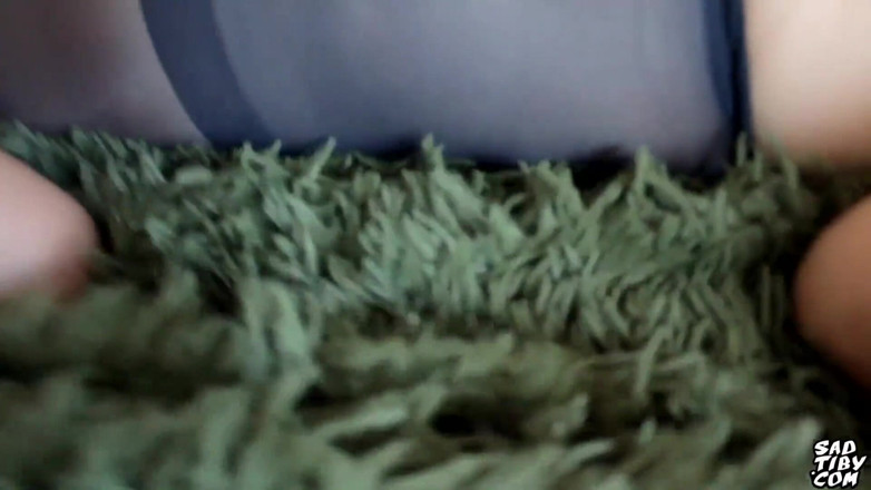 Sad Tiby: Teen in tights hard sex and footjob