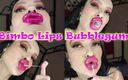 Princess18: Enormes lábios de batom rosa brilhantes, chiclete, vibração labial