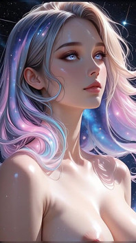 Multiverse Protector Goddess Surrounded by Swirling Galaxies Cosmic Fantasy Ai Art Slideshow