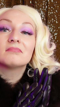 Blonde MILF in Leather Gloves and Fur: Fetish Asmr Free Video - Pretty Braces Face