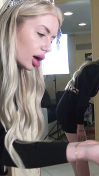 French Princess Slapping & Spitting Mirror Humiliation!