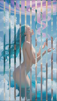 น้ําแตกจาก Violet-turquoise Vortex