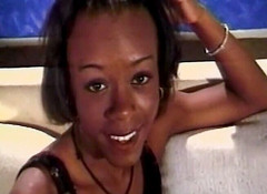 Dark Extreme: Sexy black chick rides and blows a white cock