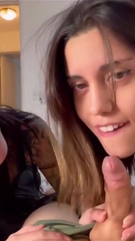 We Woke Him up with a Double Blowjob and He Came in Our Big Asses! Threesome with Argentinian Hotties!