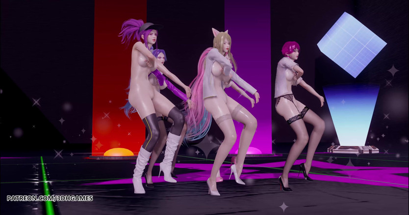 3D-Hentai Games: Chung Ha - snappen naakte dans Ahri, Akali, Kaisa, Evelynn, Seraphine...