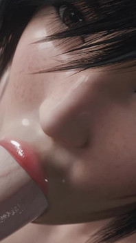 Yuffie Final Fantasy 7 servicio de mamada completamente desnuda - animación 3D mojada y desordenada en 4k