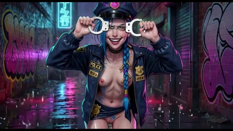 Ianimedia: Jinx nahá naolejovaná kompilace Různé oblečení a Poses Arcane Hentai