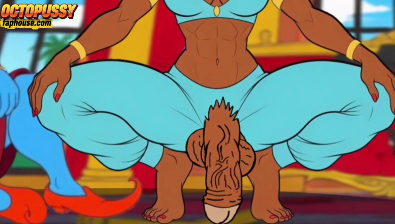 Octopussy Lovers Club: Futanari. Büyük yaraklı prenses Jasmine kızı. Porn Aladdin Series.