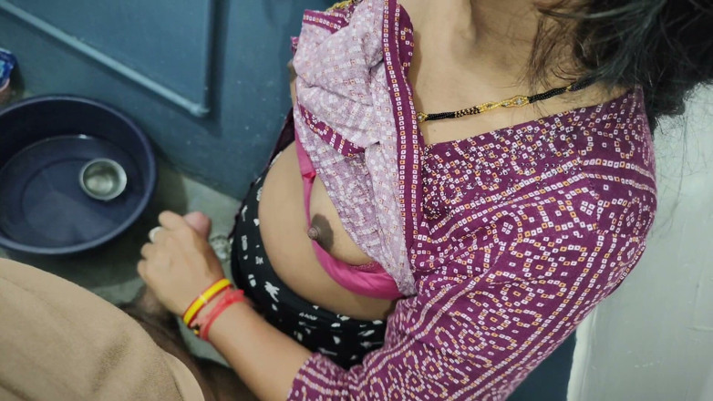 xshika: Hot Indian Wife Sucking Dick in Bathroom Recieve Warm Cum...