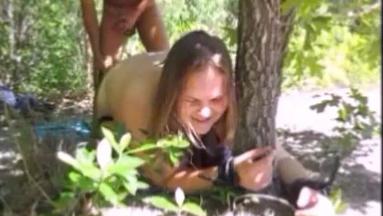 Fat House Wife: Big thick ass BBW tie to tree &amp; whipped &amp; used like...
