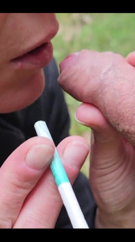 Smoking Two Cigarettes and give him Blow Job with CumShoot on My Face when I Smoked