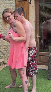 His Stepmother Hangs Out the Laundry He Grabs Her and Makes Her Squirt