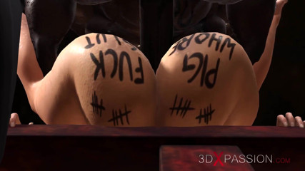 3dxpassion: Blond anal hora kan inte få tillräckligt med svart kuk...