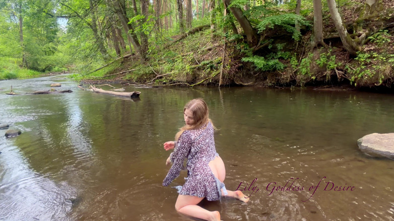 Lily, Goddess of Desire: Sexy Moves in a Torn Dress in the Forest and...