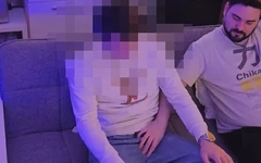 Young Straight Plumber Comes by in His Free Time and Lets Me Blow Him and I Cum on His Thigh