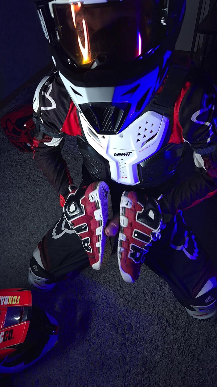 Sneakersmax98: Horny Biker Plays with His Dick