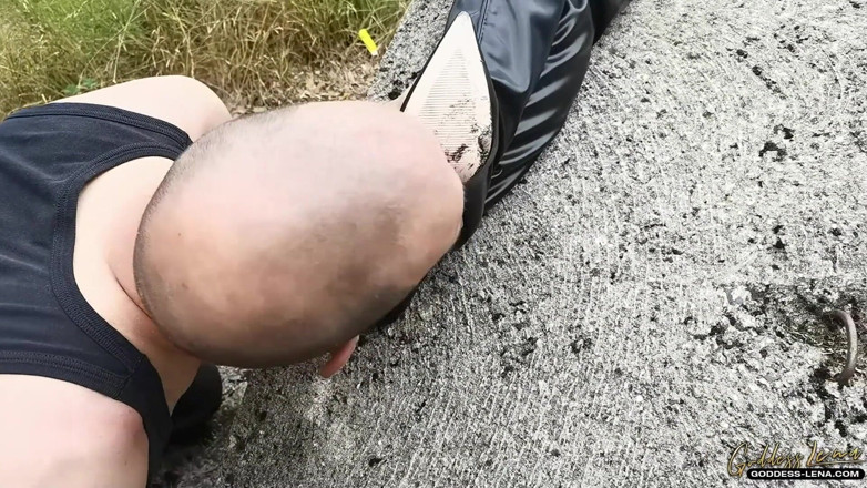 Goddess Lena: Suck my OTK boots!
