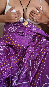 Purple Saree Love the Gujrati Bhabhi Feeling