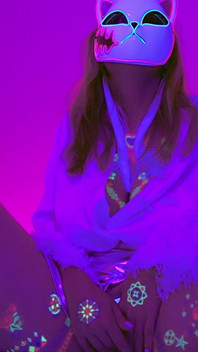 Neon Glow Massive Tits Masked Hottie Goes Wild Solo Masturbating with Anime Moans - Lilykoti