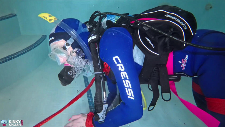 UKCuteGirl Lucy Lauren: Underwater Bondage in Scuba Tied Tight &amp; Dragged Through Water