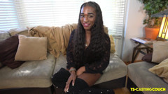 Black TS newbie on the casting couch! thumbnail