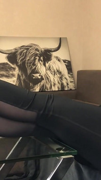 Dirty White Sneaker Worship - Smelly Socks in Face with Valeria Night (side View)