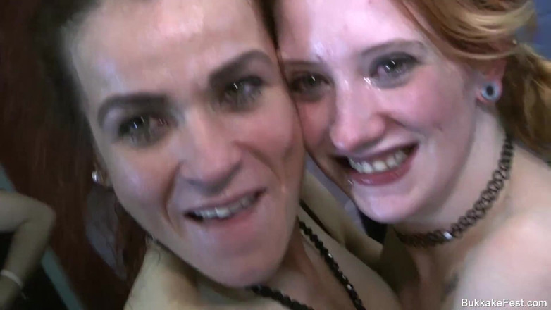 Bukkake Fest: Linda Lush i Monica Bollocksy - Gangbang z dużą ilością ładunków