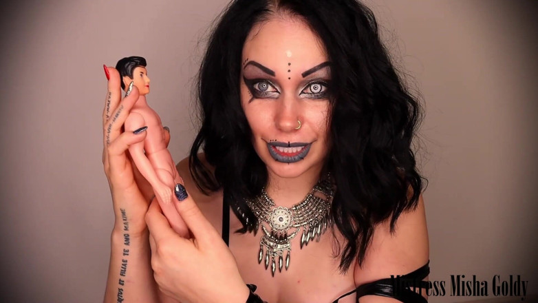 Goddess Misha Goldy: Livecam Voodoo tělesný trest za neposlušnost