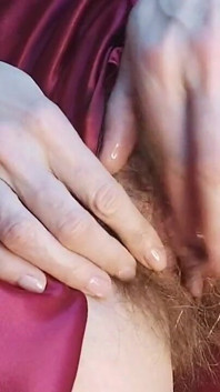 I Came Very Hard When I Was Jerking off My Clitoris, Very Hairy and Creamy Pussy, Hot MILF Masturbating
