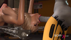 SciFi-X transgender: Sekrety obszaru 51. Sci-fi android rucha młodą kobietę strapon