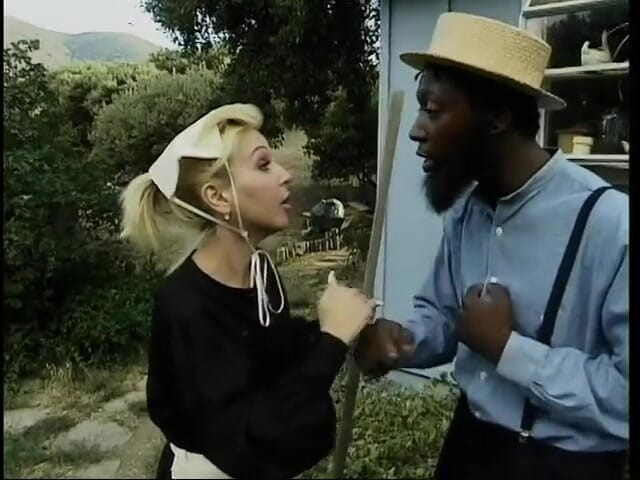 Fuck me Hard: Two Amish studs have interracial sex with brunette and fuck...