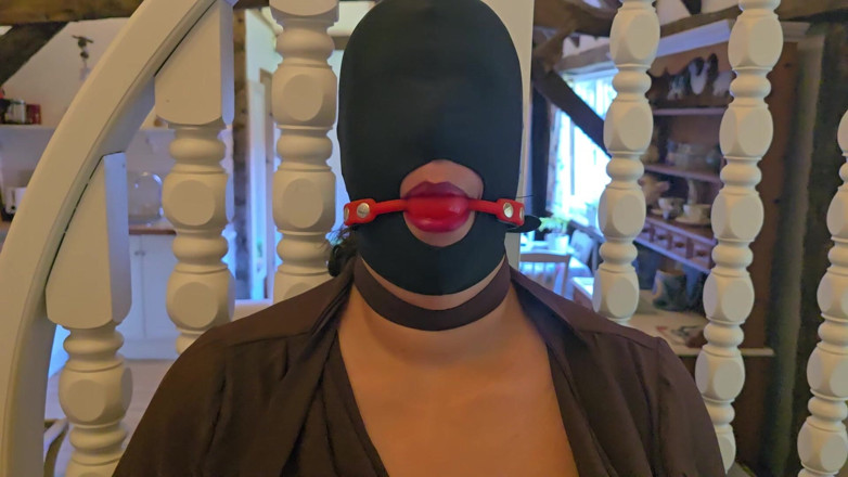 Slutty Ms B: Ball Gagged and Touched up
