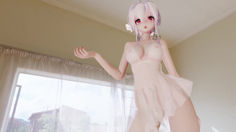 MikuMotion: No.9 прозора біла сукня в окулярах спокушання