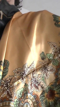 Satin Headscarf Fashion Show, Satin Headscarf and Leather Jacket, JOI Lady Victoria Valente