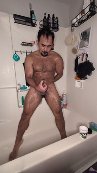 Bodybuilder Strokes Thick Cock After Workout in the Shower