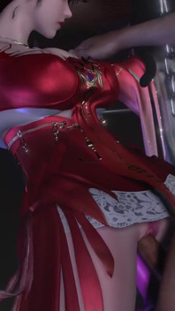 3D kåt sexig cosplaymodell har BDSM -sex med enorm kuk