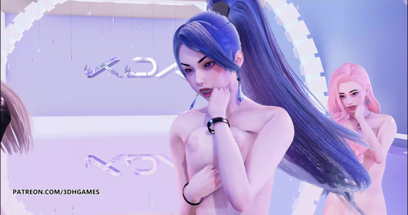 3D-Hentai Games: Stellar - Vibrato Ahri Seraphine Kaisa naked dance kda league of...