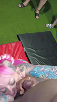 Thick Tattooed Sluts Adore Getting Every Drop of Cum in the Room